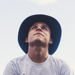 man looking up